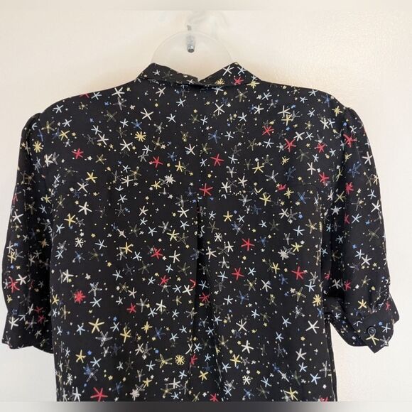 Anine Bing Silk Seastar Preppy Coastal Nautical Whimsigoth Beach Girl Top S - Picture 6 of 10